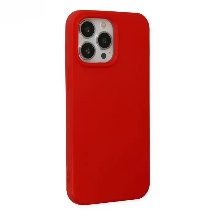 Apple İphone 14 Pro Max Kılıf Nano İçi Kadife Silikon - Kırmızı