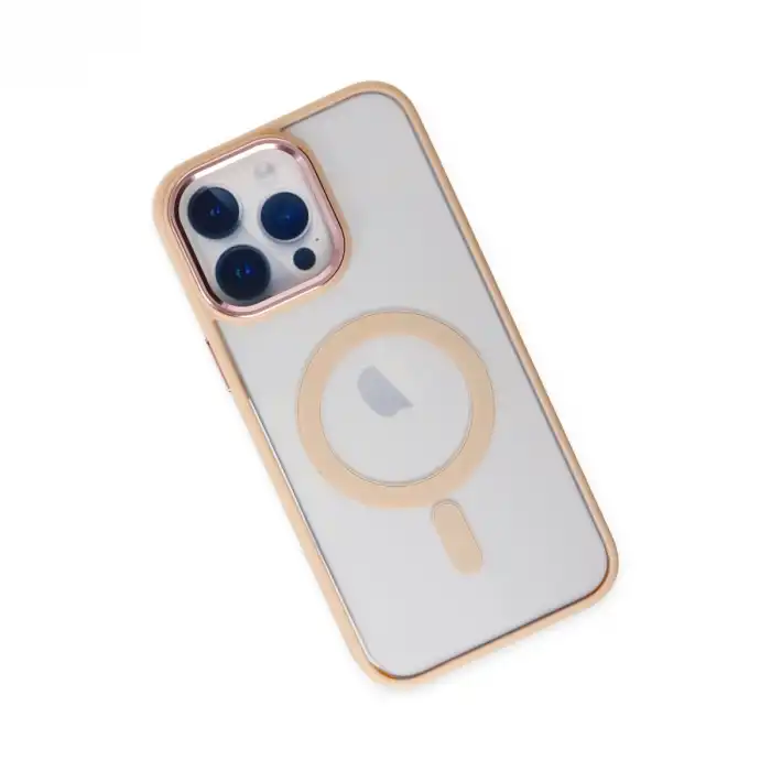 Apple İphone 14 Pro Max Kılıf Room Magneticsafe Silikon - Pudra