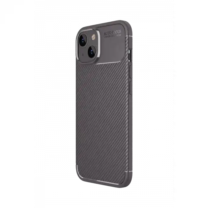 Apple İphone 15 Kılıf Auto Focus Karbon Kapak - Gri