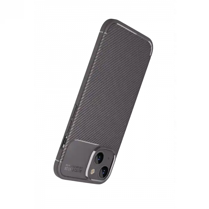 Apple İphone 15 Kılıf Auto Focus Karbon Kapak - Gri