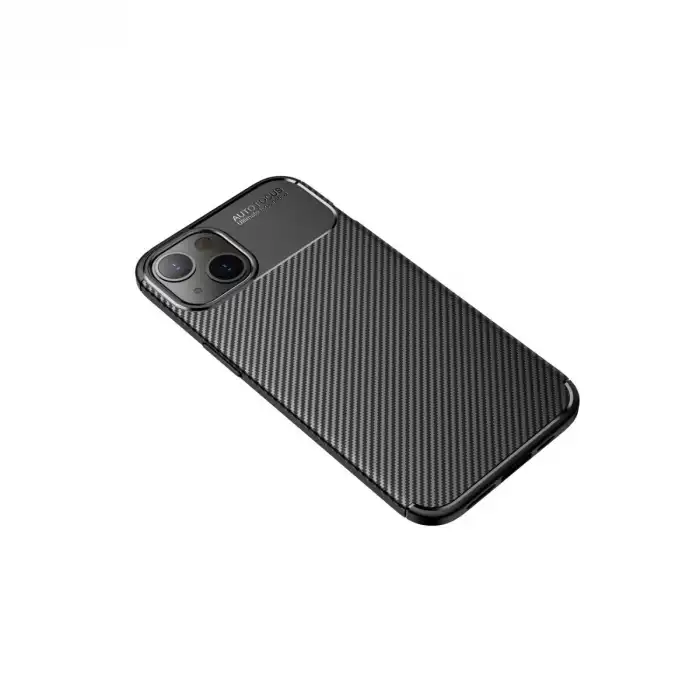 Apple İphone 15 Kılıf Auto Focus Karbon Kapak - Siyah