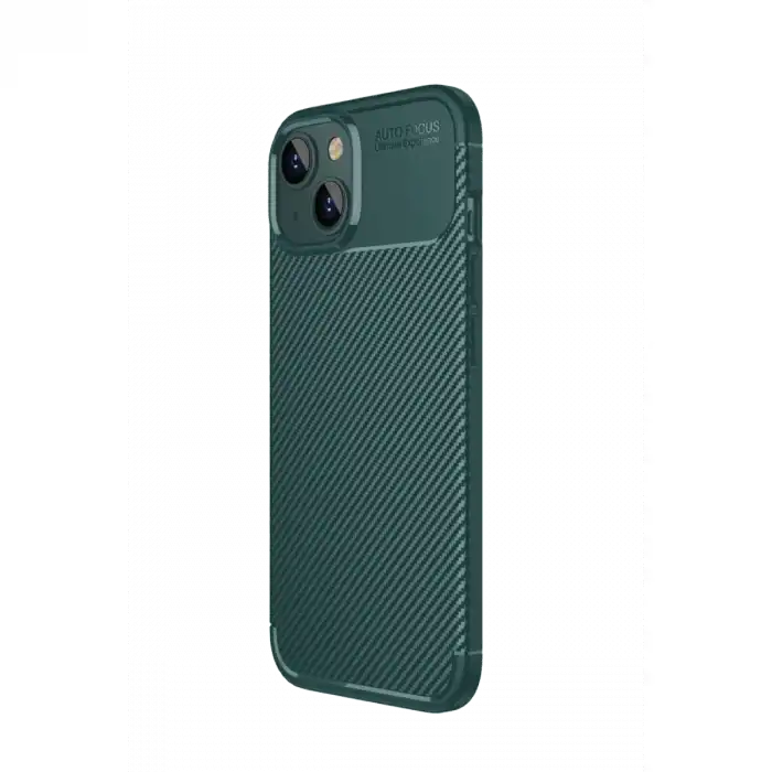 Apple İphone 15 Kılıf Auto Focus Karbon Kapak - Yeşil
