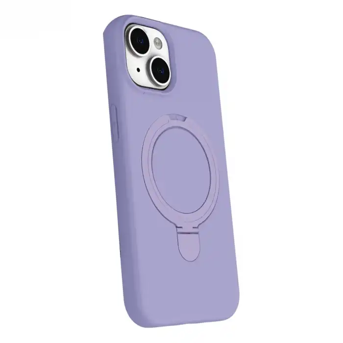 Apple İphone 15 Plus Regal Magsafe Standlı Kapak - Lila