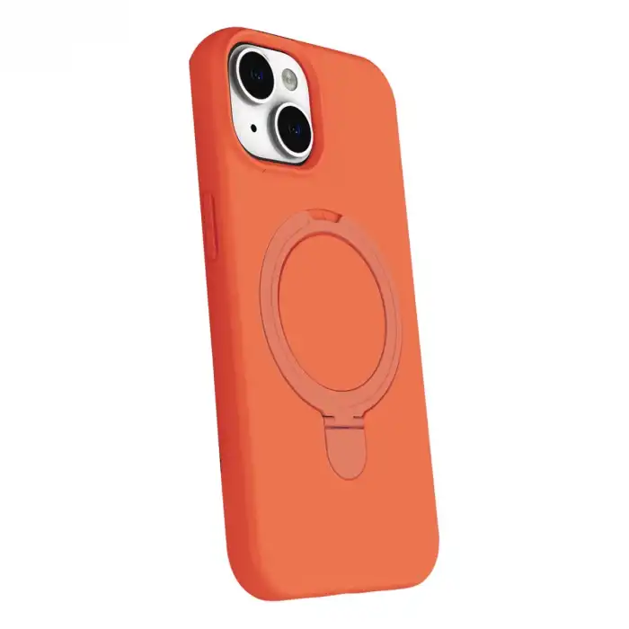Apple İphone 15 Plus Regal Magsafe Standlı Kapak - Turuncu