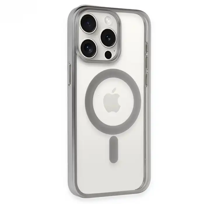 Apple İphone 15 Pro Kılıf Erozi Magsafe Kapak - Gümüş
