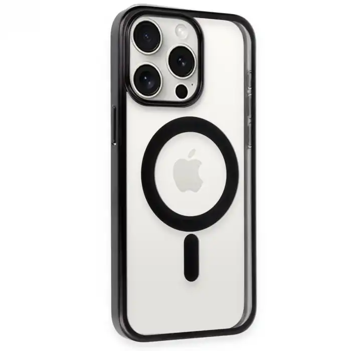 Apple İphone 15 Pro Kılıf Erozi Magsafe Kapak - Siyah