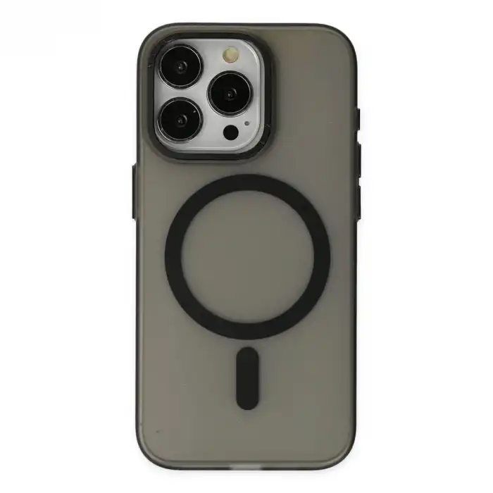 Apple İphone 15 Pro Kılıf Lodos Magneticsafe Mat Kapak - Siyah