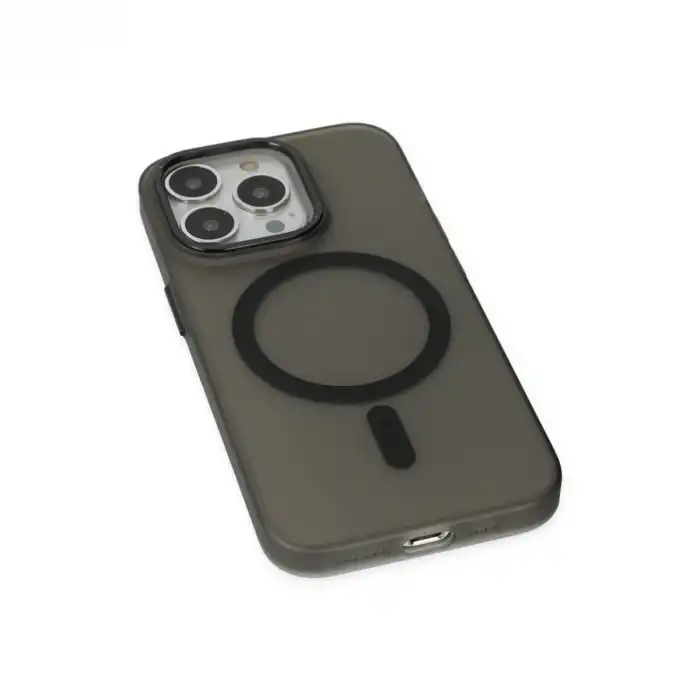 Apple İphone 15 Pro Kılıf Lodos Magneticsafe Mat Kapak - Siyah