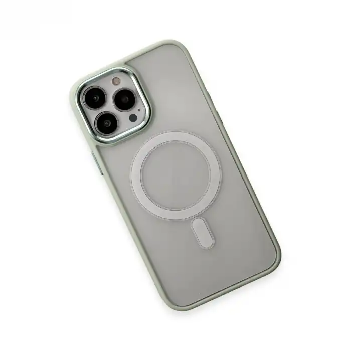 Apple İphone 15 Pro Kılıf Room Magneticsafe Silikon - Su Yeşili