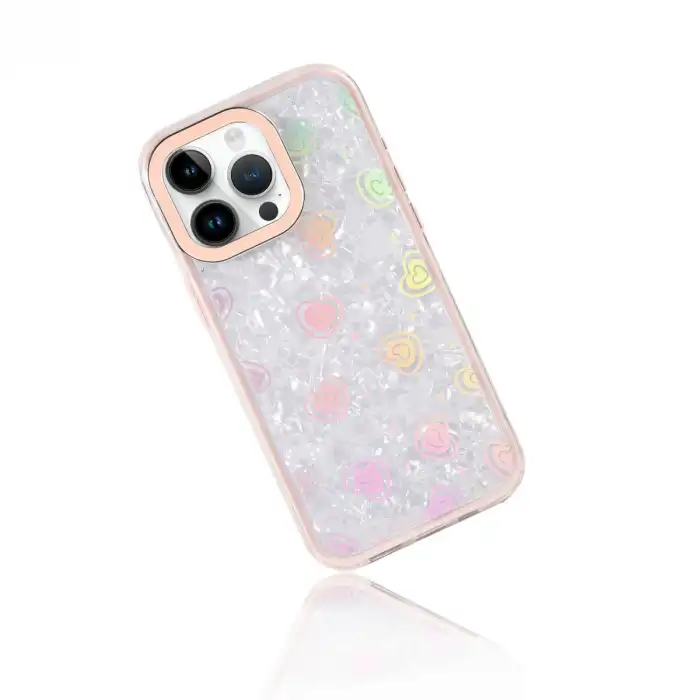 Apple İphone 15 Pro Lumi Desenli Kapak - Pembe