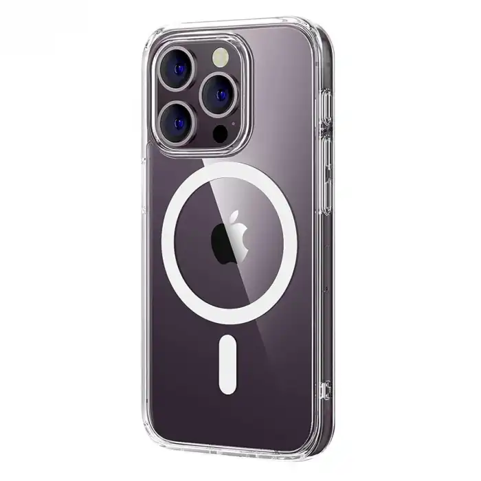 Apple İphone 15 Pro Max Combo Sert Şeffaf Magsafe Kapak - Şeffaf