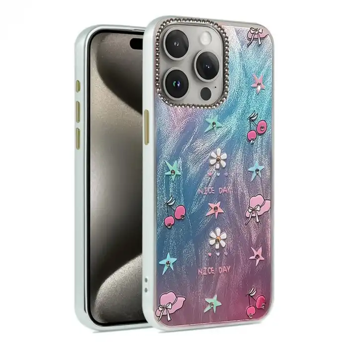 Apple İphone 15 Pro Max Kılıf Blade Aynalı Desenli Kapak - Desen 4