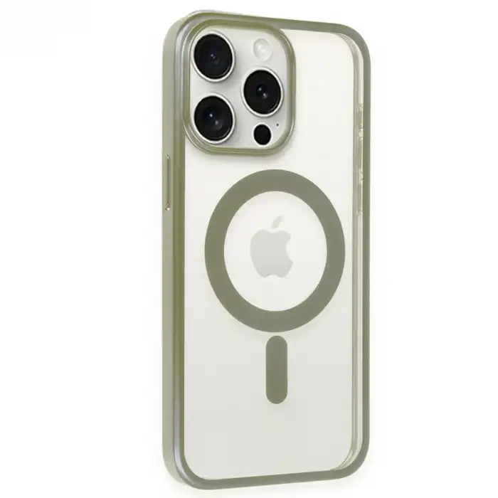 Apple İphone 15 Pro Max Kılıf Erozi Magsafe Kapak - Gri