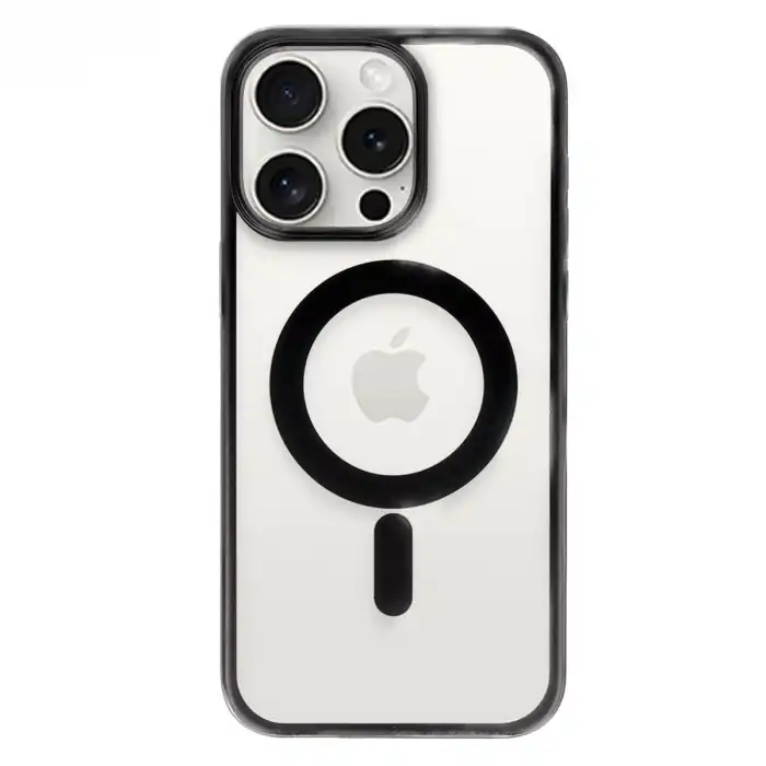 Apple İphone 15 Pro Max Kılıf Erozi Magsafe Kapak - Siyah