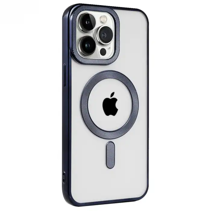 Apple İphone 15 Pro Max Kılıf Kronos Magsafe Kapak - Lacivert