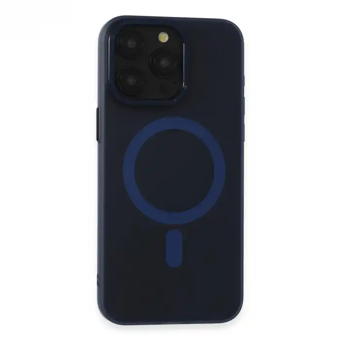 Apple İphone 15 Pro Max Kılıf Lodos Magneticsafe Mat Kapak - Mavi