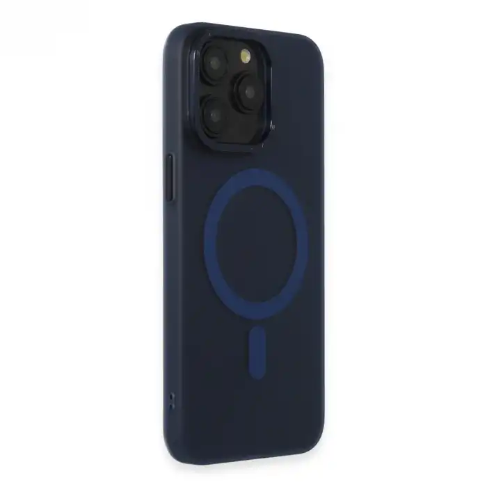 Apple İphone 15 Pro Max Kılıf Lodos Magneticsafe Mat Kapak - Mavi