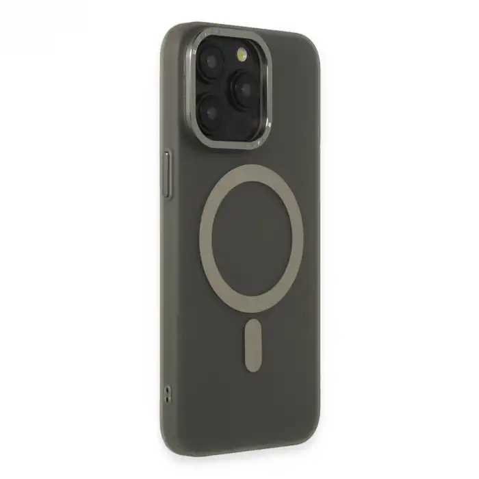 Apple İphone 15 Pro Max Kılıf Lodos Magneticsafe Mat Kapak - Titan Gri