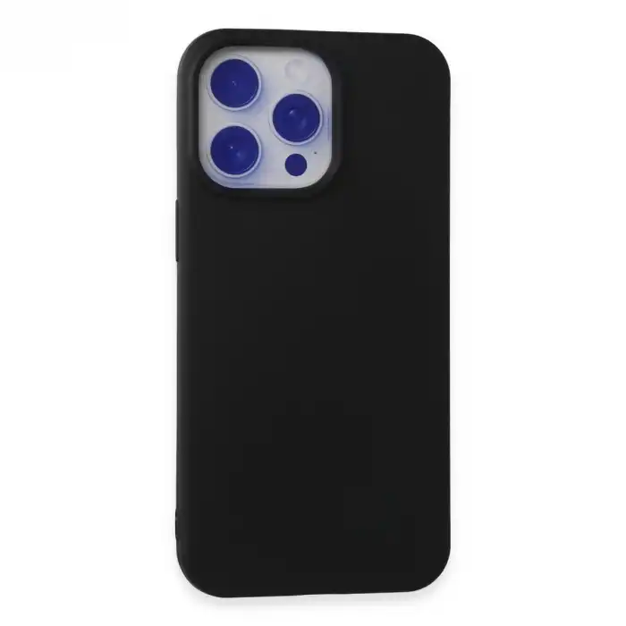 Apple İphone 15 Pro Max Kılıf Nano İçi Kadife Silikon - Siyah