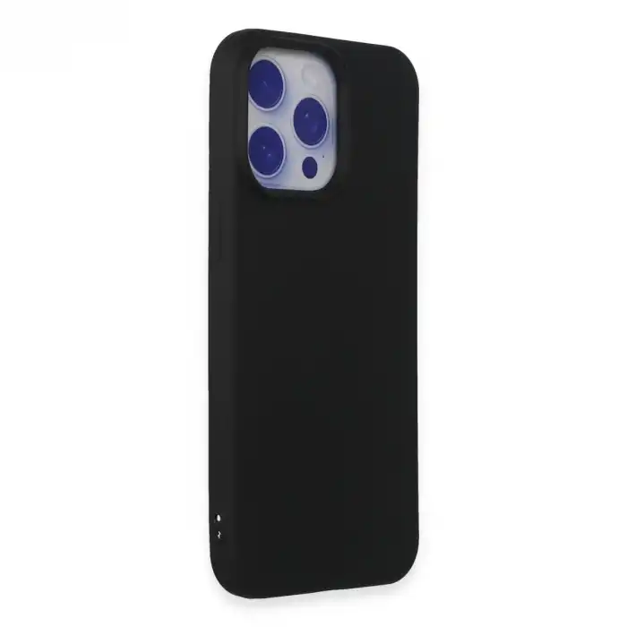 Apple İphone 15 Pro Max Kılıf Nano İçi Kadife Silikon - Siyah