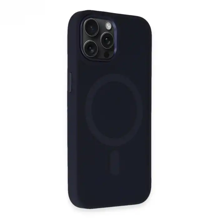 Apple İphone 15 Pro Max Kılıf Oslo Magsafe Kapak - Lacivert