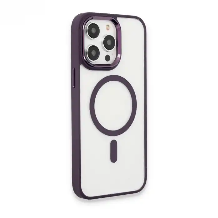 Apple İphone 15 Pro Max Kılıf Room Magneticsafe Silikon - Derin Mor