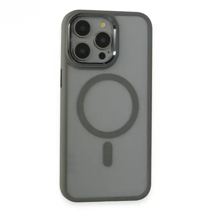 Apple İphone 15 Pro Max Kılıf Room Magneticsafe Silikon - Gri