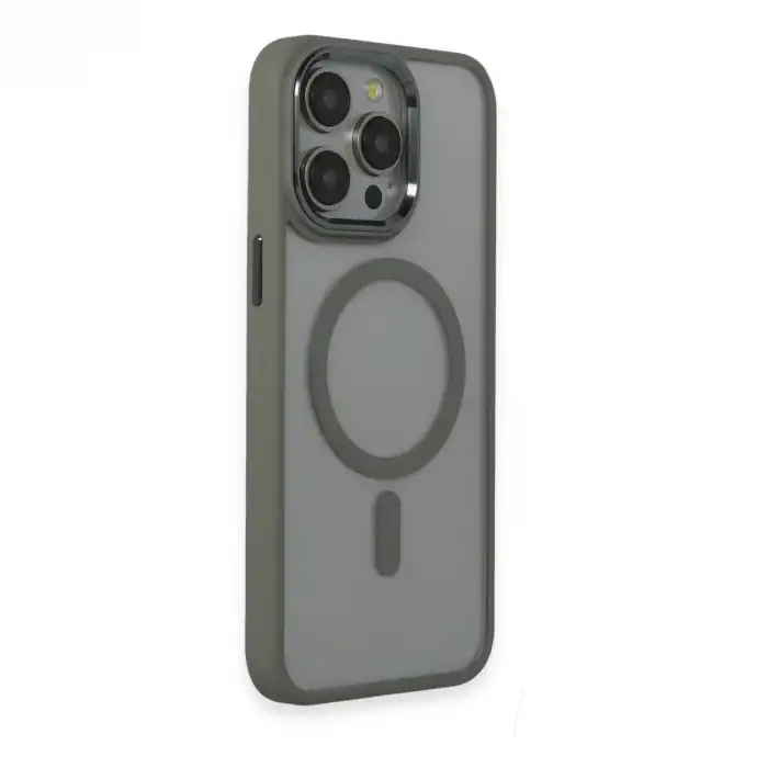 Apple İphone 15 Pro Max Kılıf Room Magneticsafe Silikon - Gri
