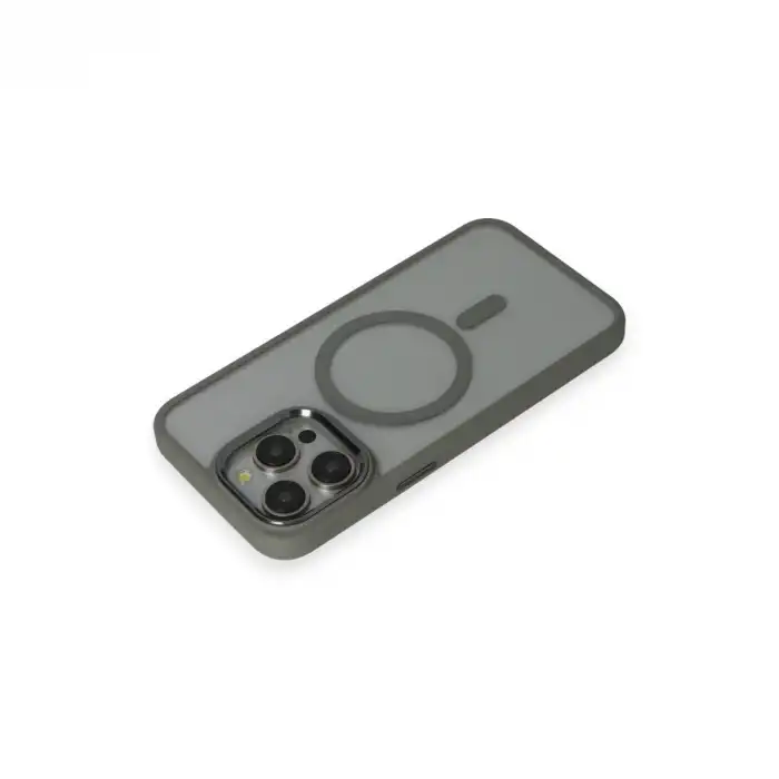 Apple İphone 15 Pro Max Kılıf Room Magneticsafe Silikon - Gri