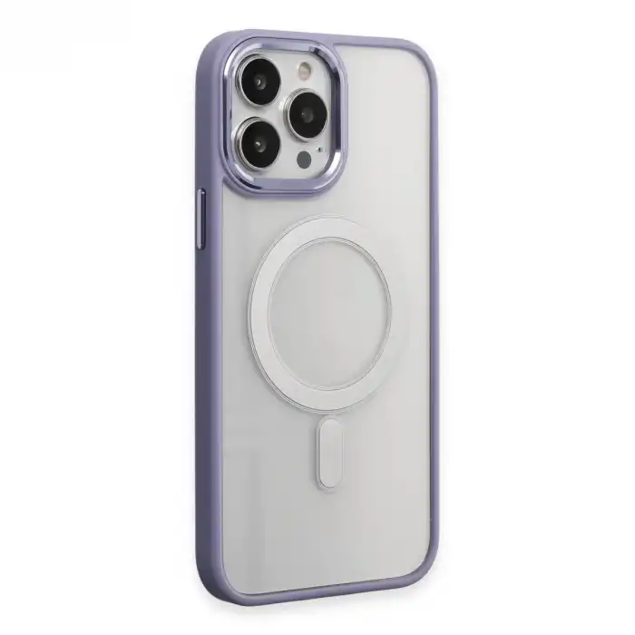 Apple İphone 15 Pro Max Kılıf Room Magneticsafe Silikon - Lila
