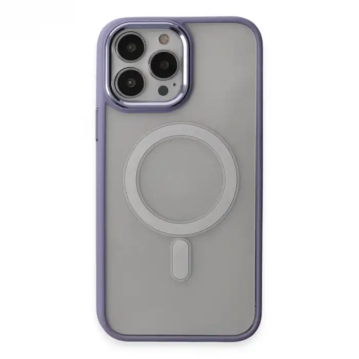 Apple İphone 15 Pro Max Kılıf Room Magneticsafe Silikon - Lila