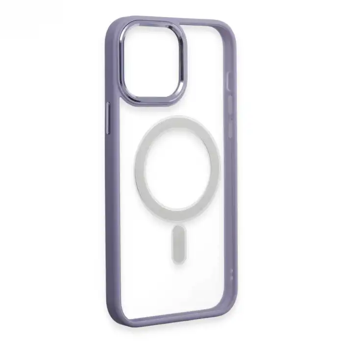 Apple İphone 15 Pro Max Kılıf Room Magneticsafe Silikon - Lila