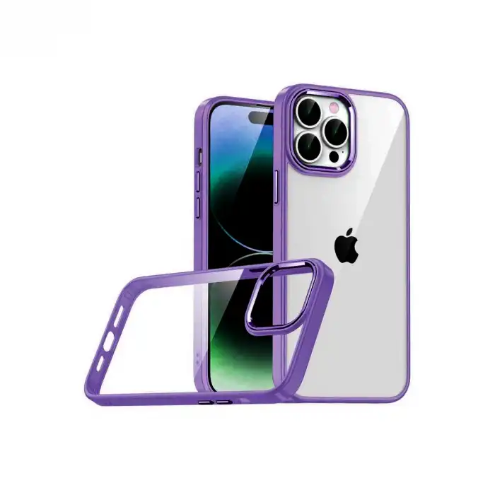 Apple İphone 15 Pro Max Razer Lensli Silikon - Mor