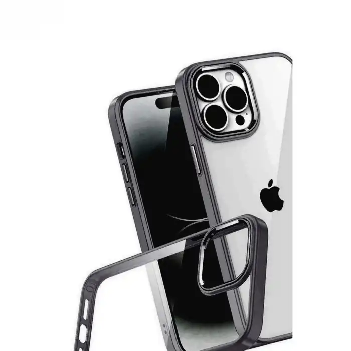 Apple İphone 15 Pro Max Razer Lensli Silikon - Siyah