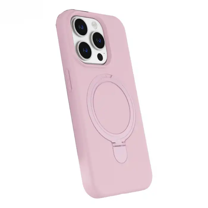 Apple İphone 15 Pro Max Regal Magsafe Standlı Kapak - Açık Pembe