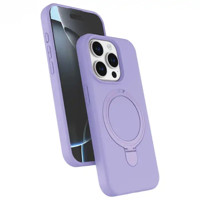 Apple İphone 15 Pro Max Regal Magsafe Standlı Kapak - Lila