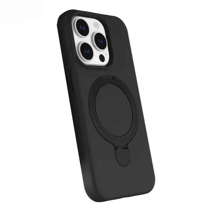 Apple İphone 15 Pro Max Regal Magsafe Standlı Kapak - Siyah