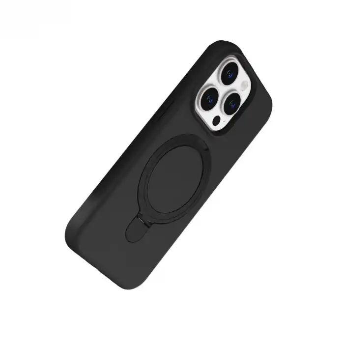 Apple İphone 15 Pro Max Regal Magsafe Standlı Kapak - Siyah