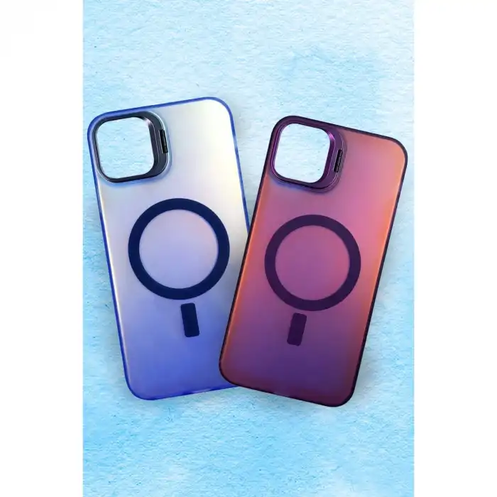 Apple İphone 15 Pro Primera Magsafe Standlı Kapak - Derin Mor