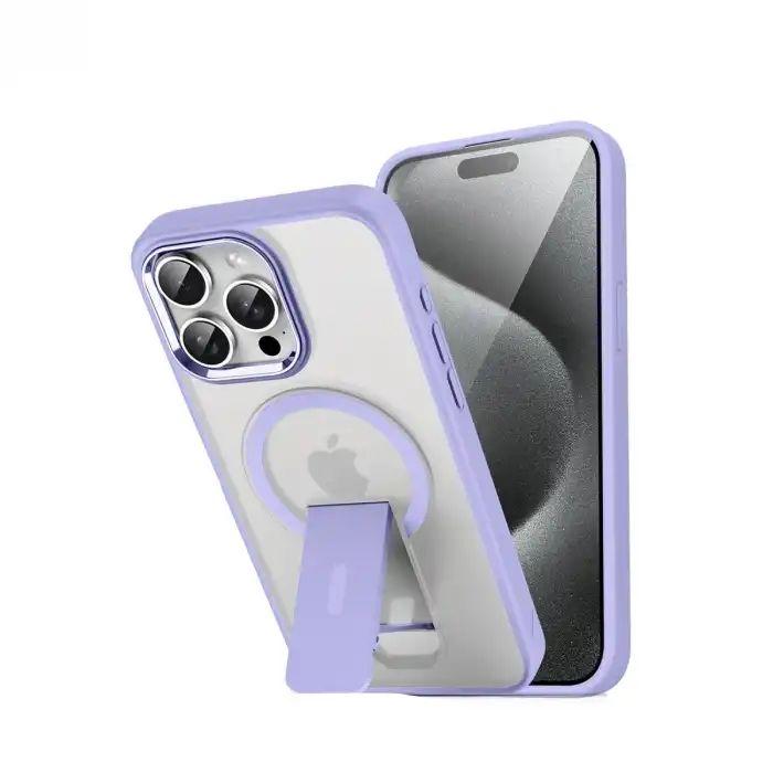 Apple İphone 15 Pro Tork Magsafe Standlı Kapak - Lila