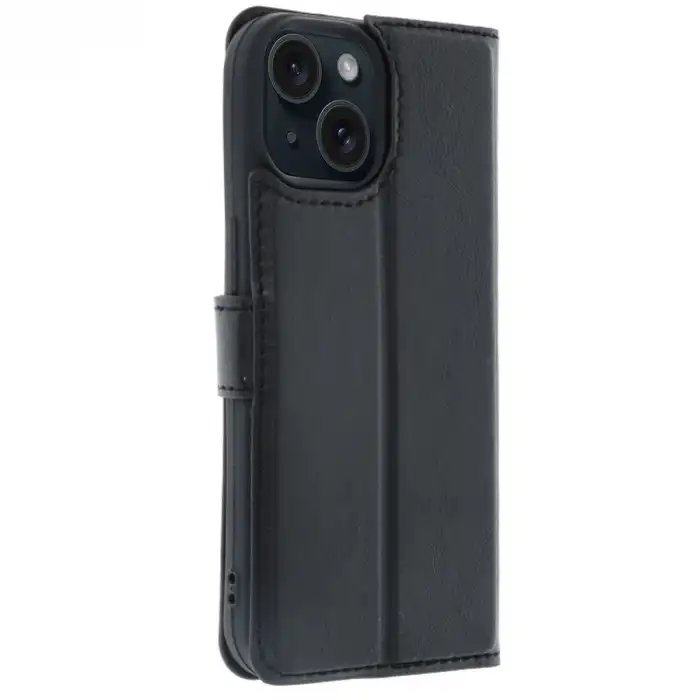 Apple İphone 15 Trend S Plus Kapaklı Kılıf - Siyah