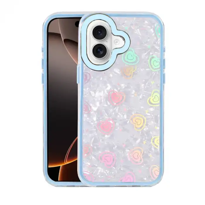 Apple İphone 16 Lumi Desenli Kapak - Mavi