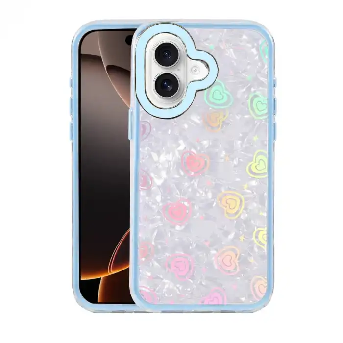 Apple İphone 16 Lumi Desenli Kapak - Mavi
