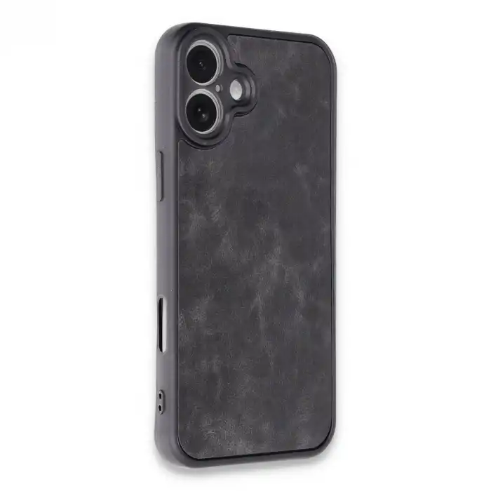 Apple İphone 16 Plus Kılıf Aras Deri Kapak - Siyah