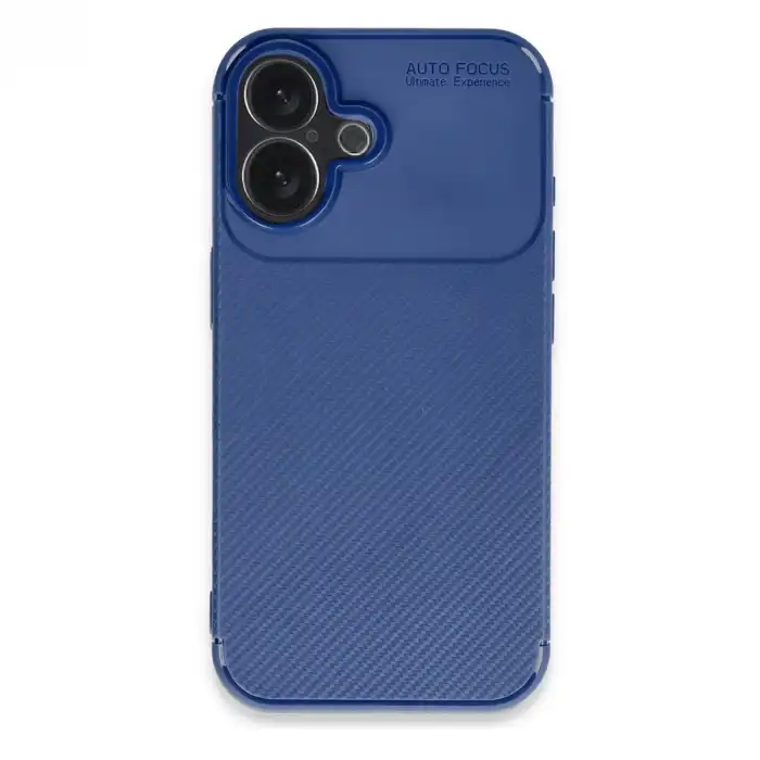 Apple İphone 16 Plus Kılıf Auto Focus Karbon Kapak - Lacivert