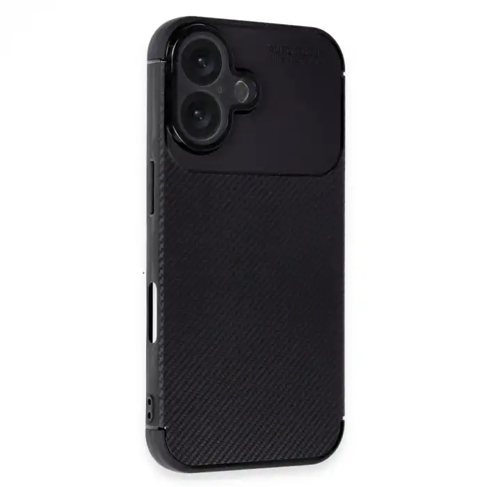 Apple İphone 16 Plus Kılıf Auto Focus Karbon Kapak - Siyah