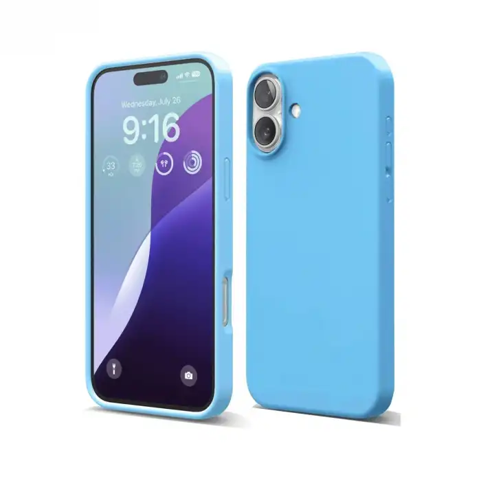 Apple İphone 16 Plus Kılıf Nano İçi Kadife Silikon - Mavi