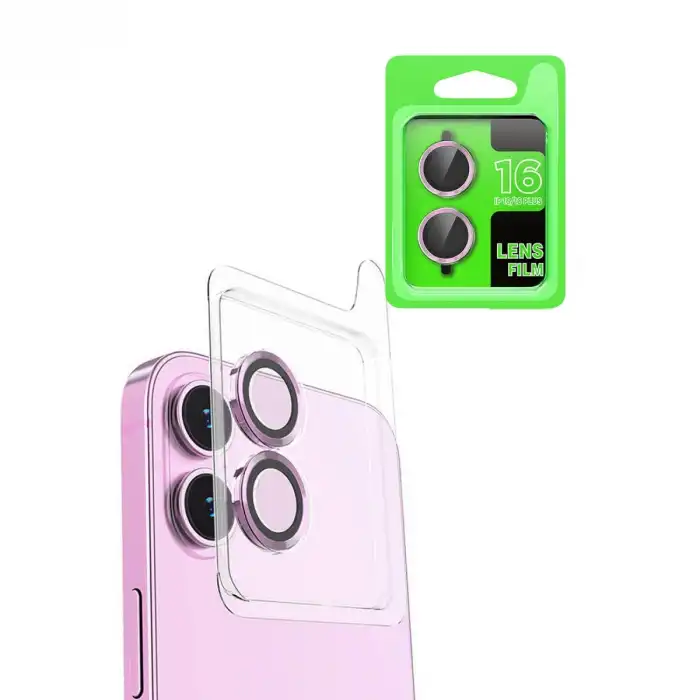 Apple İphone 16 Plus Raze Metal Kamera Lens - Pembe