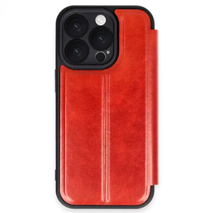 Apple İphone 16 Pro Kılıf Flip Cover - Kırmızı