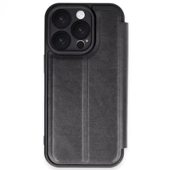 Apple İphone 16 Pro Kılıf Flip Cover - Siyah